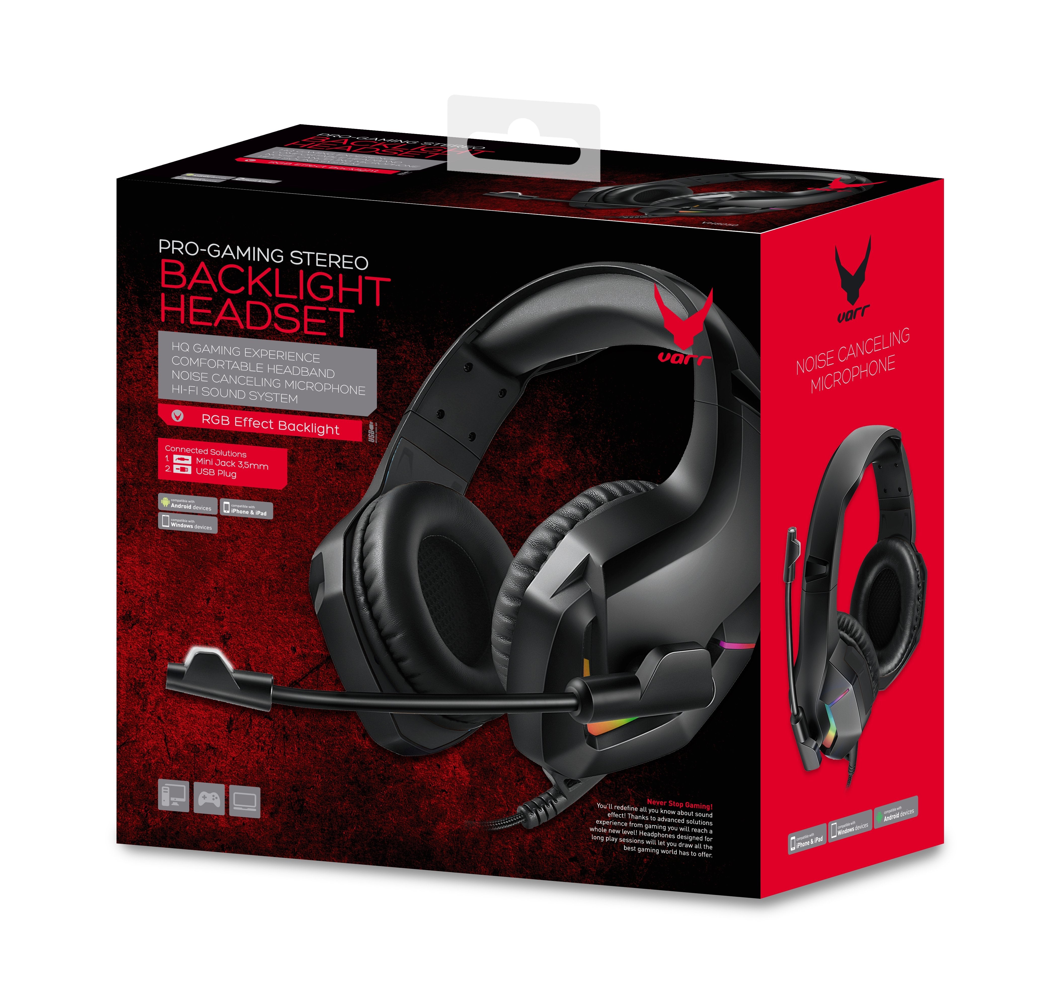 Omega Varr Casco Pro-Gaming Subwoofer 50mm Rgb Colores Usb+Mini Jack
