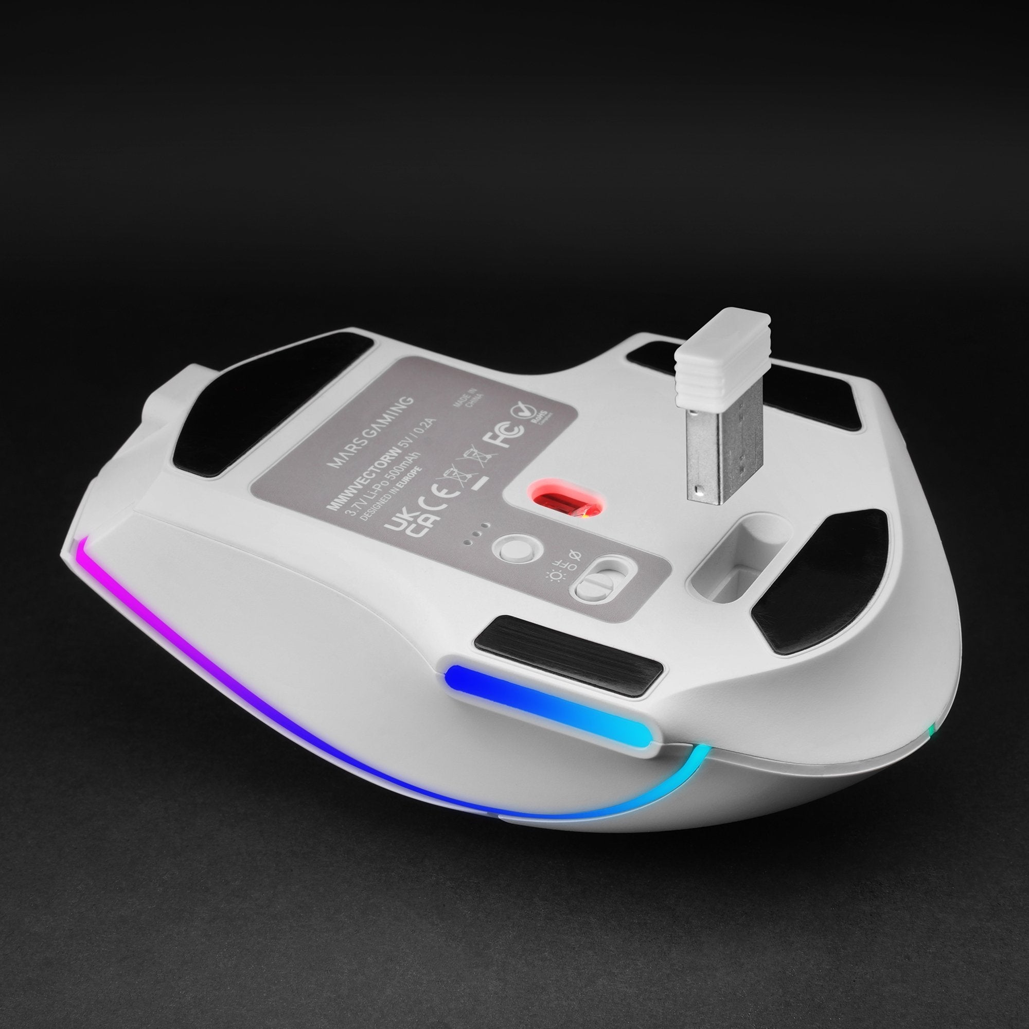 Mouse Mars Gaming Wireless Y Bluetooth Mmw-Vector Tri-Mode 2.4g Ghz Bt 5.4 Usb-C 7 Botones 12000 Dpi