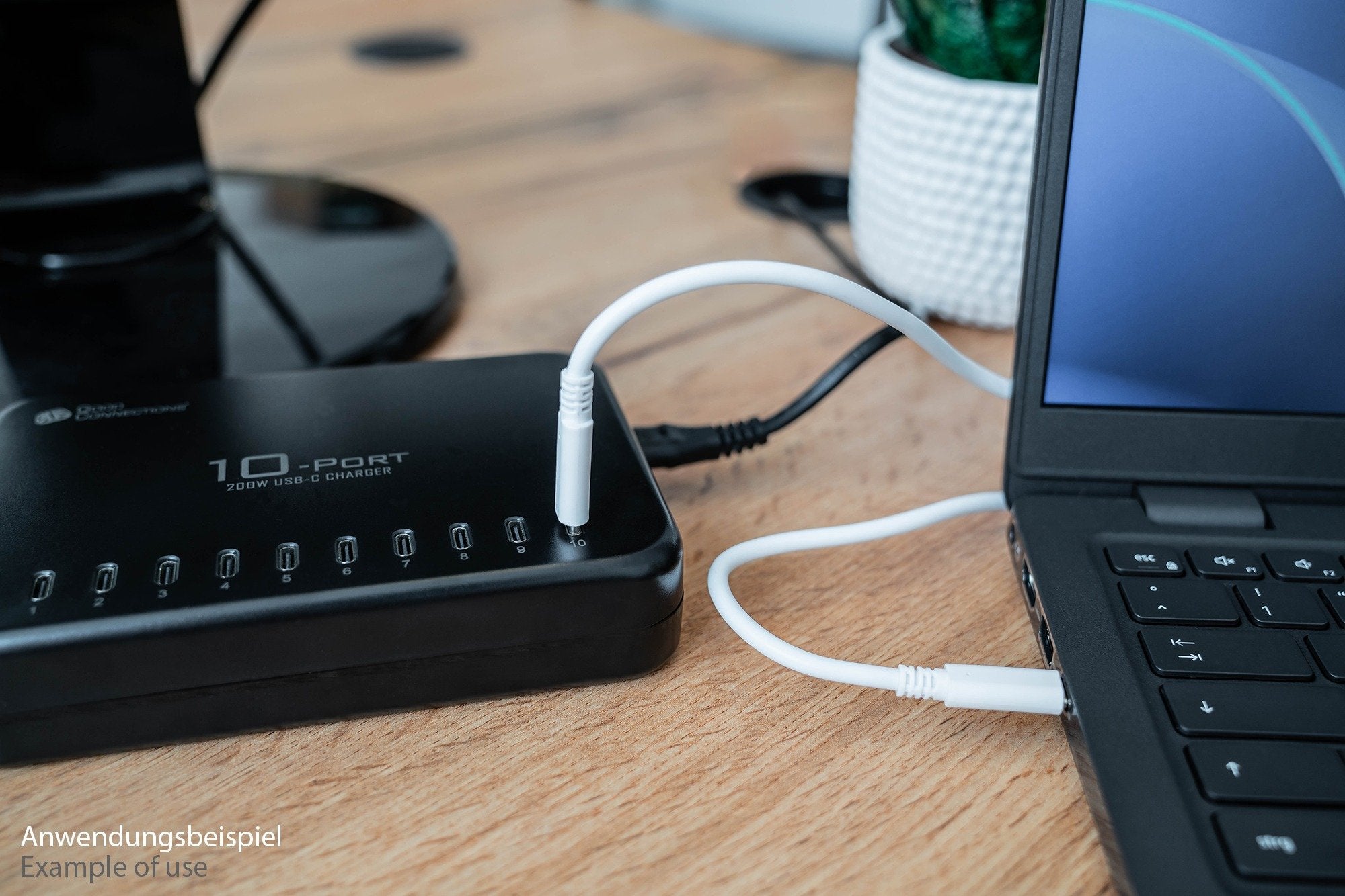 Usb Desktop Schnellladestation 200w 10-Port 10xusb-C Goodconnections Negro