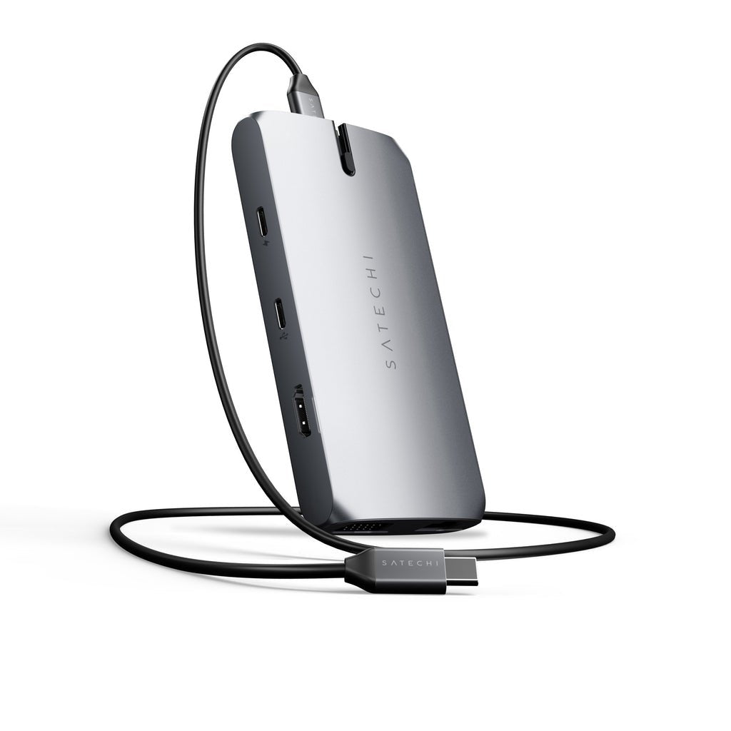 Satechi On-The-Go Multiport Usb-C (Usb-C Pd, 2x Usb-A, Hdmi 4k, Vga, Ethernet, Czytnik Kart Micro/Sd) (Gwiezdna Szarosc)