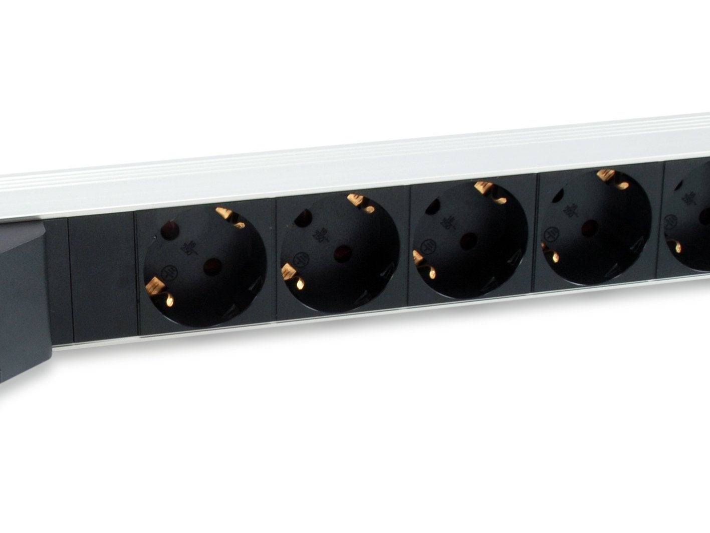 Regleta Alimentacion Aluminio Rack 19 1u 6 Tomas Tipo Shucko Euro Con Magnetotermico Cable 1.8m