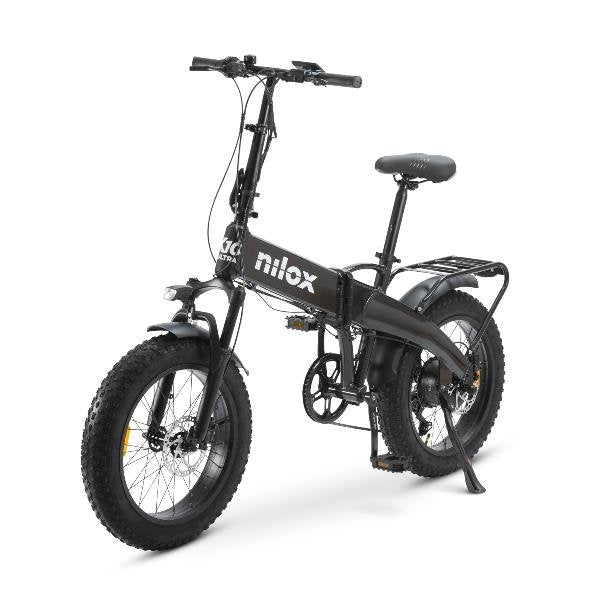 Bicicleta Eléctrica Nilox, Ebike X10 Ultra,  Plegable, Hasta 90 Km De Autonomía, Motor De 48 V/250 W Y Batería Extraíble De 48 V-13 Ah, Neumáticos Fat De 20" X 4", Caja De Cambios De 6 Velocidades