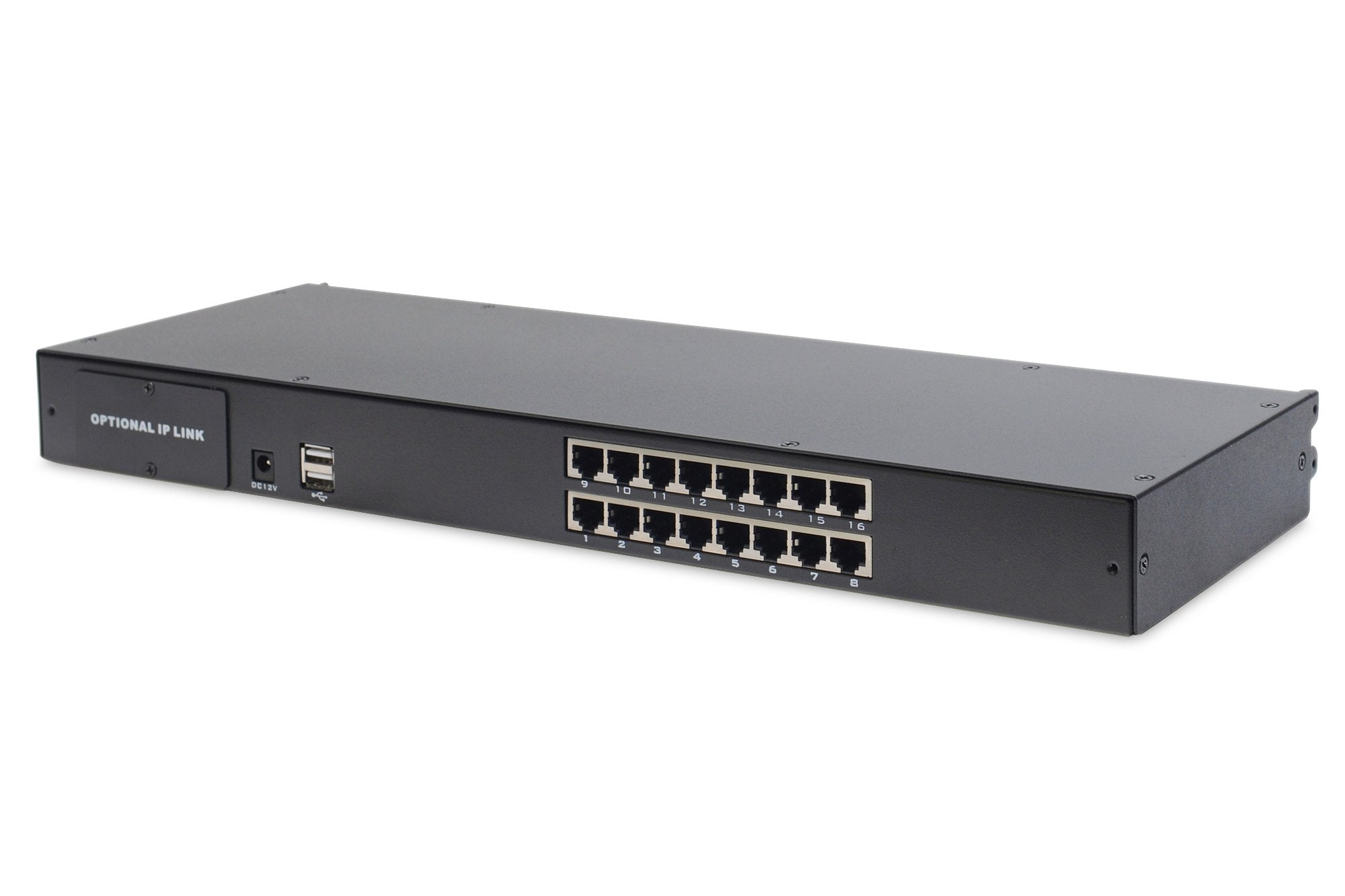 Kvm Modulare Konsole Mit 17" Tft (43,2cm), 16 Port Cat.5 Kvm & Touchpad, It Tastatur, Ral 9005 - Schwarz Digitus Professional