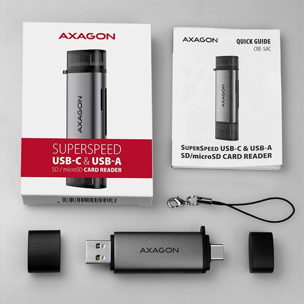 Lector De Tarjetas Interno Axagon Cre-Sac, Usb 3.2 Gen1 Tipo C + Tipo A, Sd, Microsd
