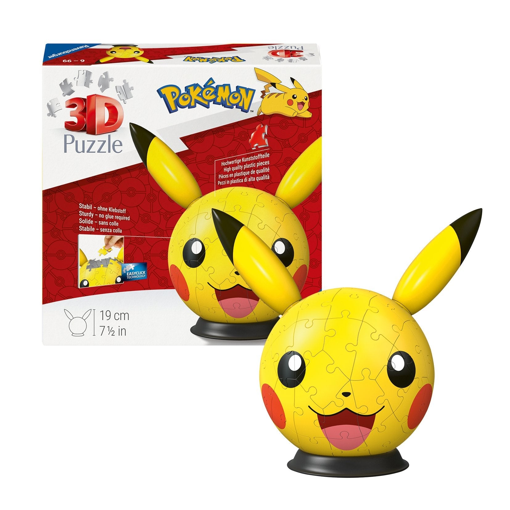 Ravensburger 3d Puzzleball Pokémon Pikachu Mit Ohren 12008076