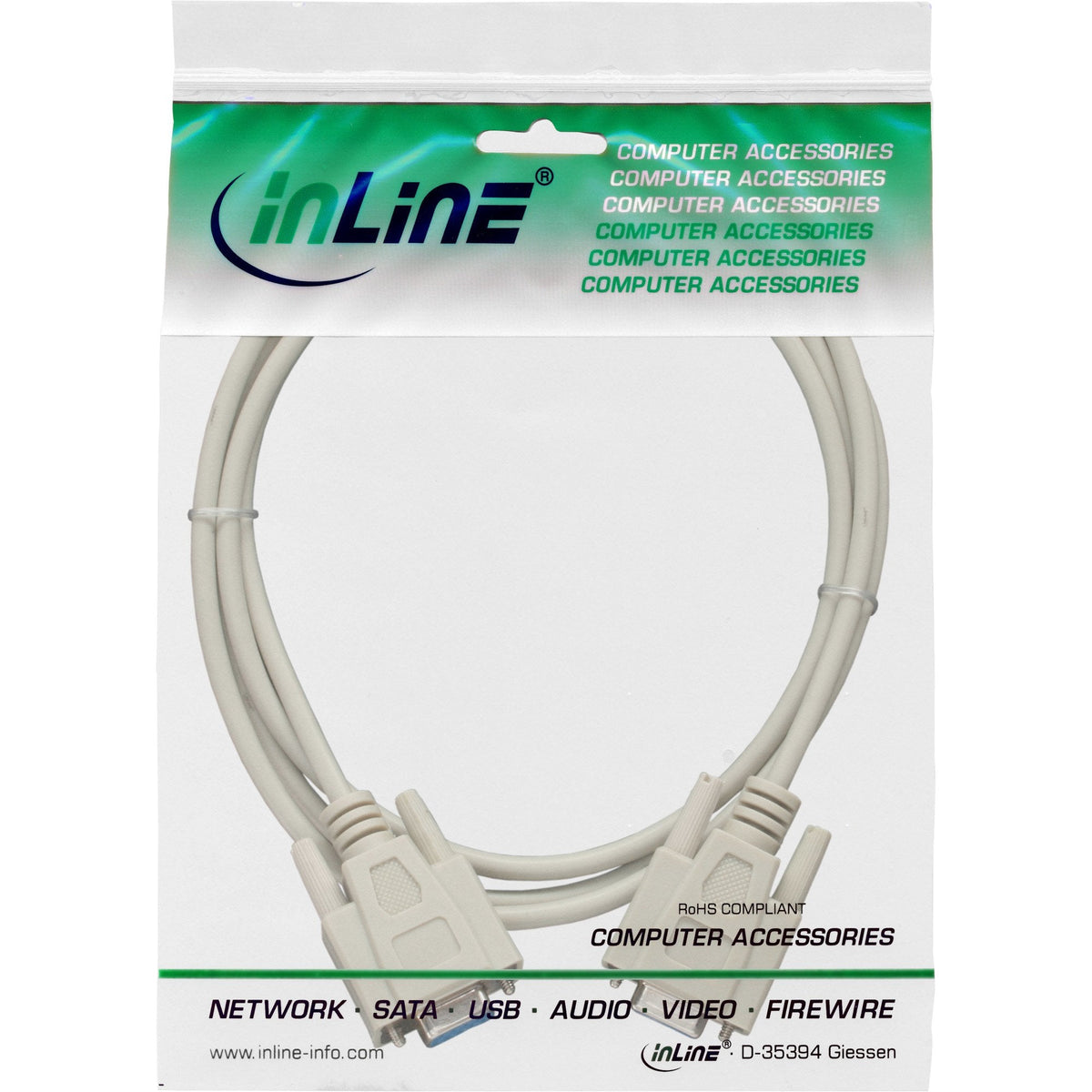 Cable Serie Inline Db9 Hembra A Hembra 1,8m