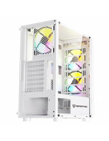 Nfortec Caelum White Rgb Crystal Tempered Usb 3.0