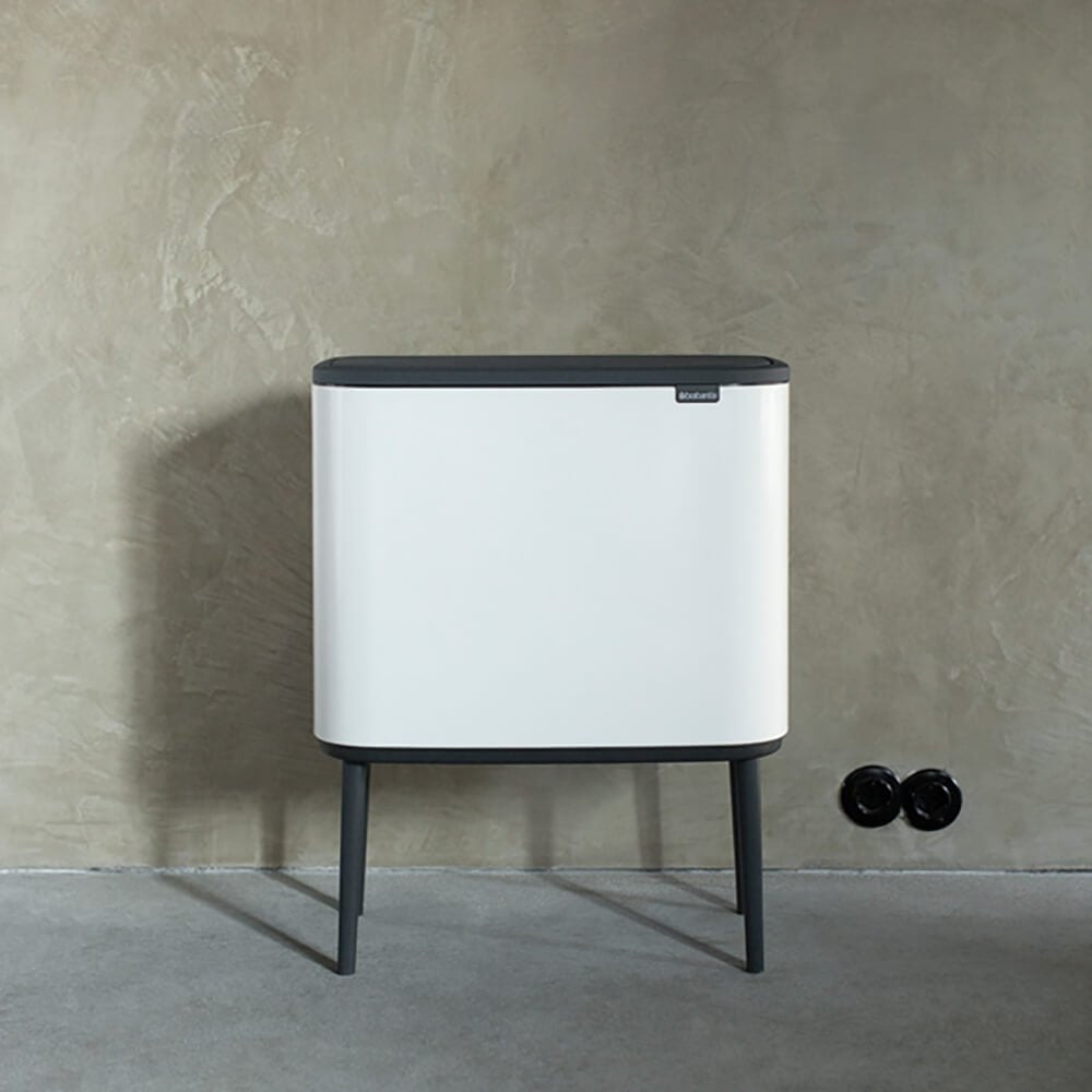 Brabantia 313523 Papelera 33 L Rectangular Acero Inoxidable Negro, Blanco