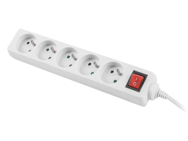 Lanberg Ps1-05e-0150-W Regleta 5 Enchufes Franceses 1,5 M, Blanco