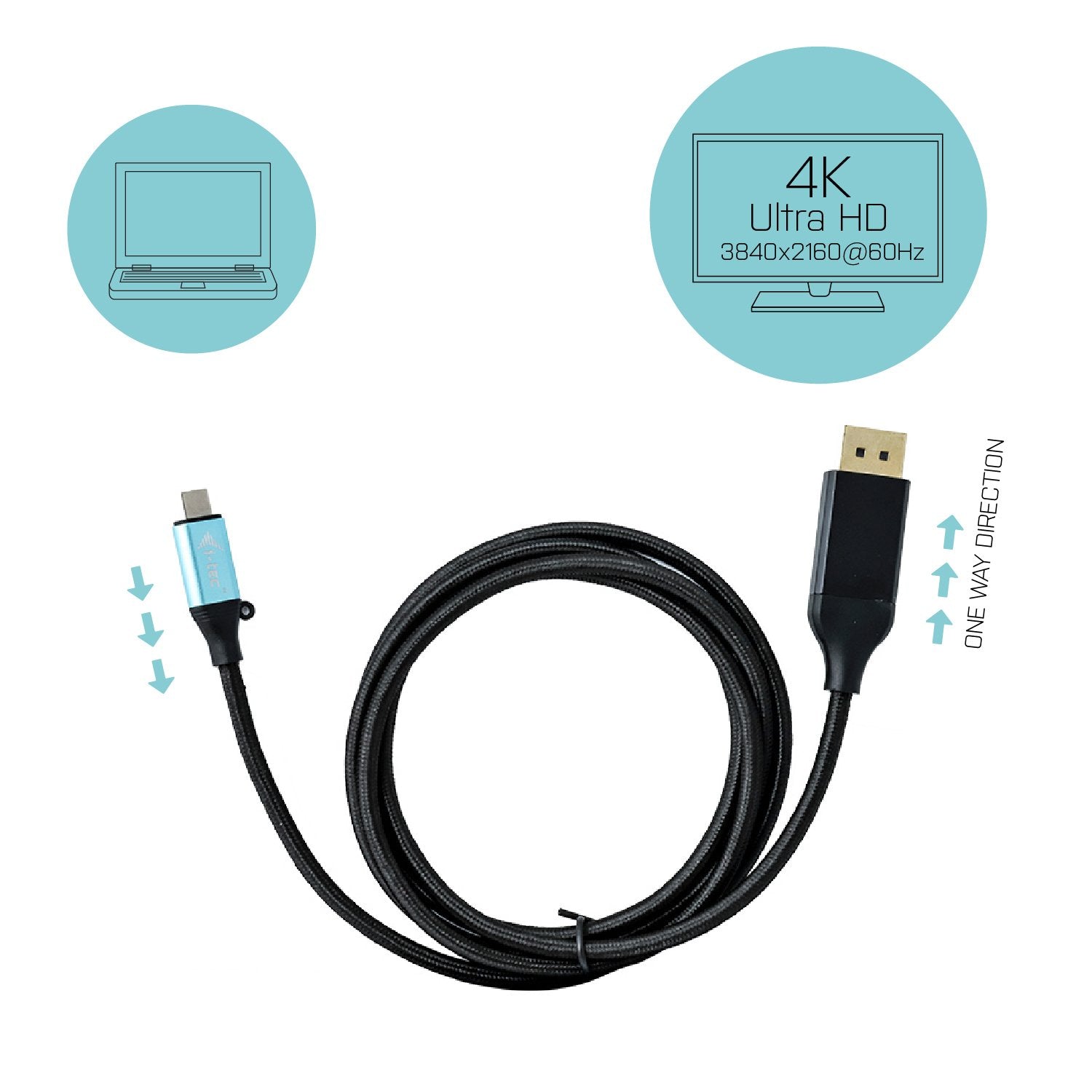 EAN 8595611703317 - i-tec C31CBLDP60HZ2M adaptador de cable de vídeo 2 m USB Tipo C Negro imagen 4