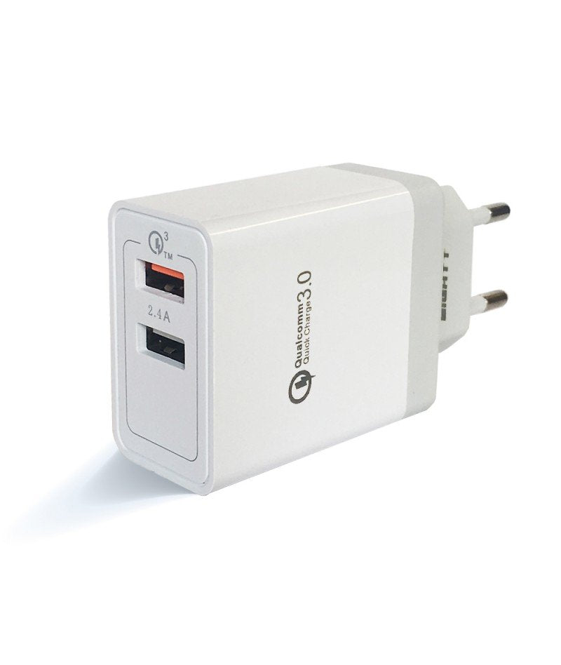 Eightt Cargador Usb Qualcoom 3.0 18w Para Smartphone Y Tablet 2 Puertos 5v 3a, 9v 2a, 12v 1,5a