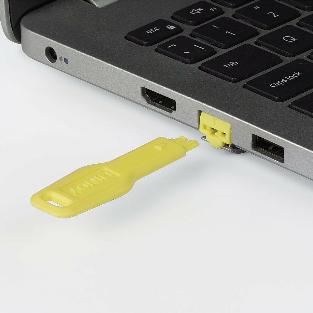 Rj45 Port Locks Yellow, 10x + 1 Key