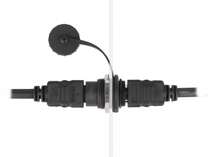 Hdmi-A Einbaubuchse Mit Verschlusskappe Ip67 Staub- Und Wasserdicht