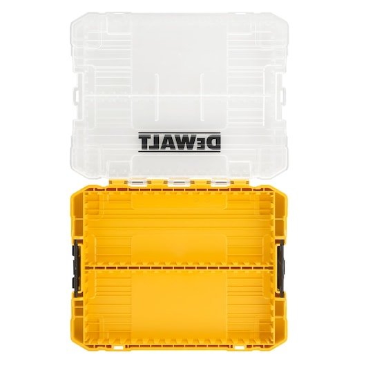 Maleta Dewalt Toughcase Mediana Amarilla, Vacía, Con Soportes Y Cajas A Granel