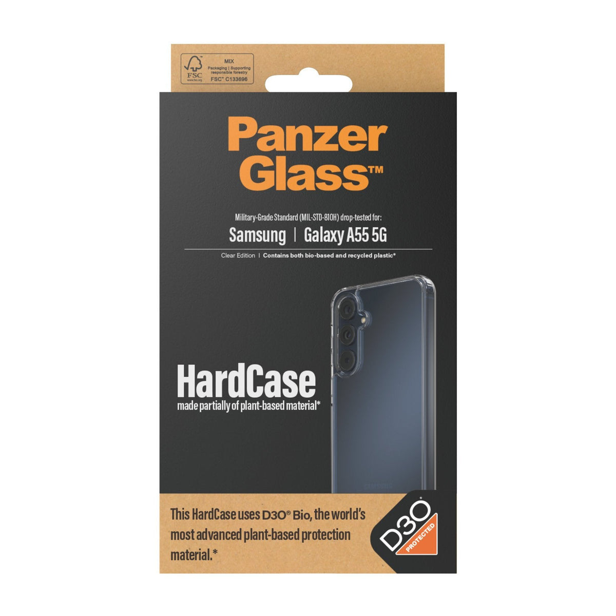 Panzerglass Hardcase D30 Bio, Funda Transparente Para Teléfono Móvil, Samsung Galaxy A55 5g 5711724004704