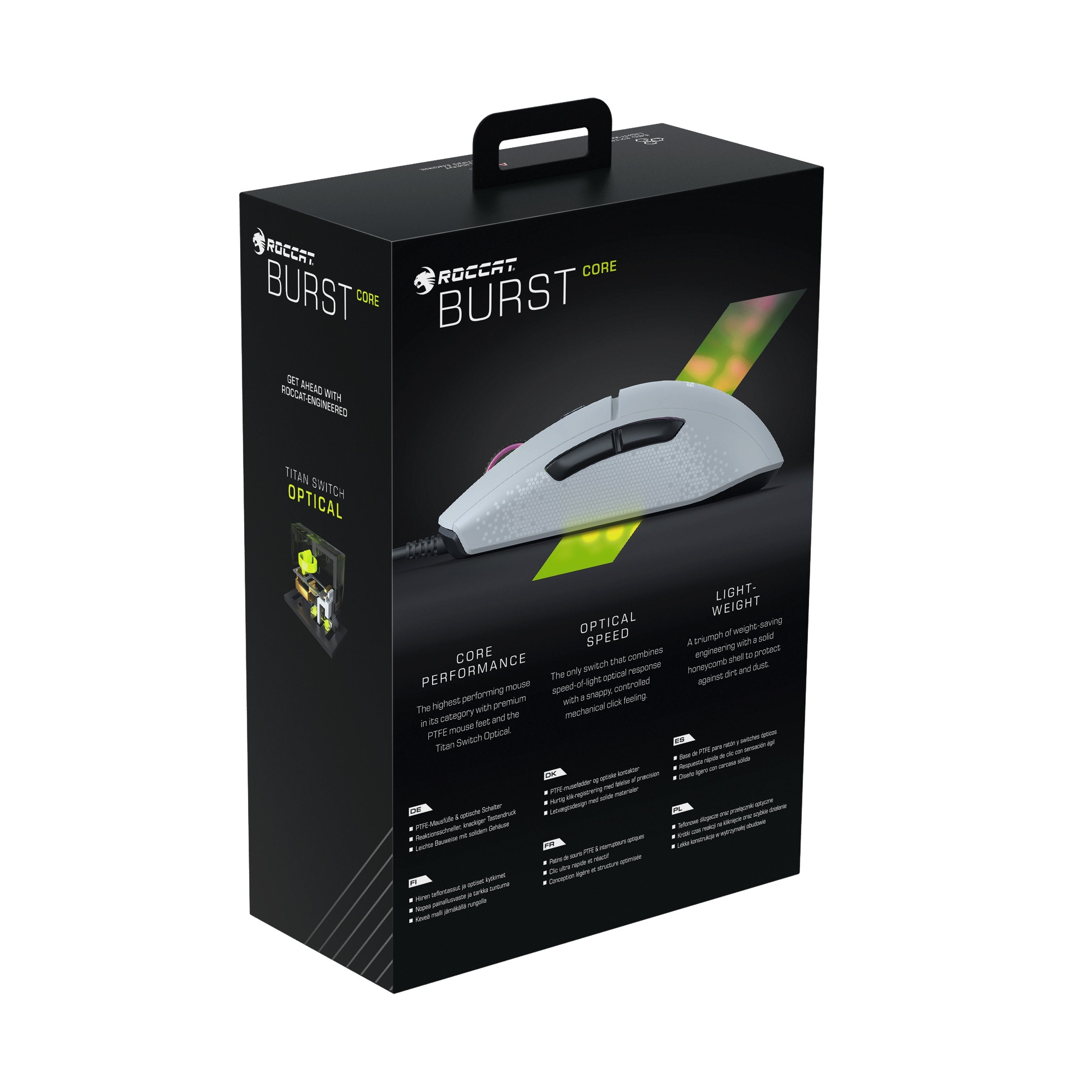 Raton Para Juegos Roccat Burst Core Blanco Rgb