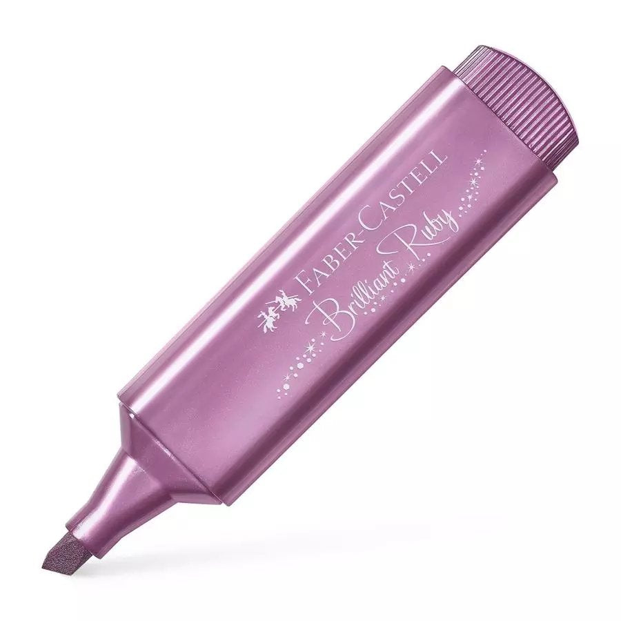 Caja De Marcadores Fluorescentes Faber Castell Textliner 46 154691 10 Unidades Rubí Metálico