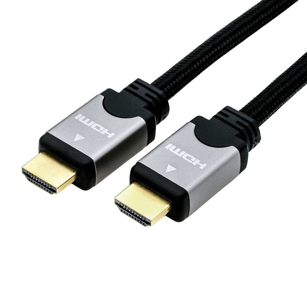 Roline Hdmi High Speed Cable Mit Ethernet, St-St, Schwarz   Silber, 3 M