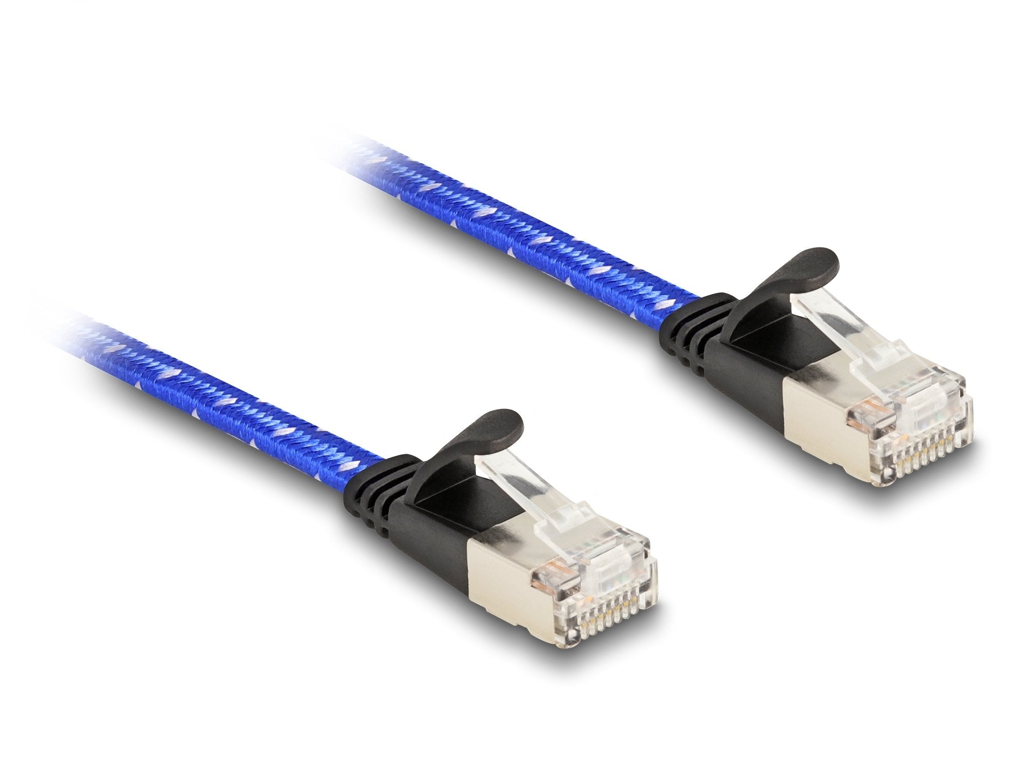 Delock Rj45 Cable De Red Plano Trenzado Cat.6a U/Ftp 5 M Azul