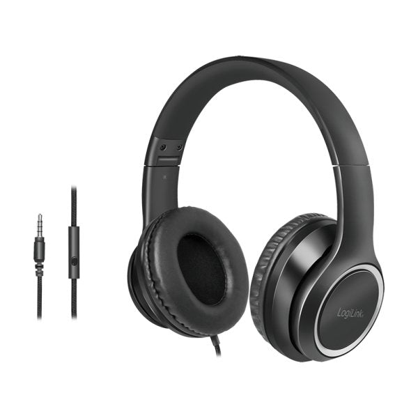 Headset Stereo, With Microphone, 1x 3.5mm, Negro
