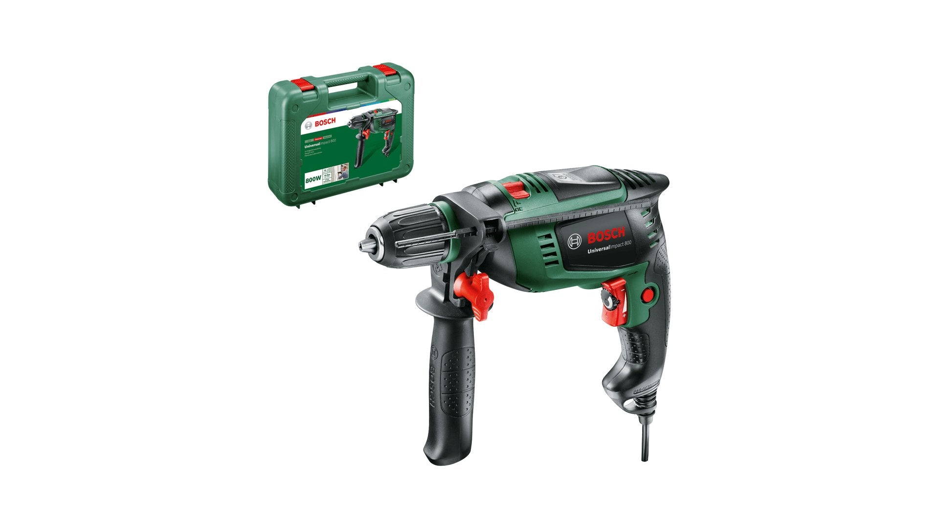 EAN 3165140840828 - Bosch Universal Impact 800 3000 RPM Sin llave 1,7 kg Negro, Verde imagen 2