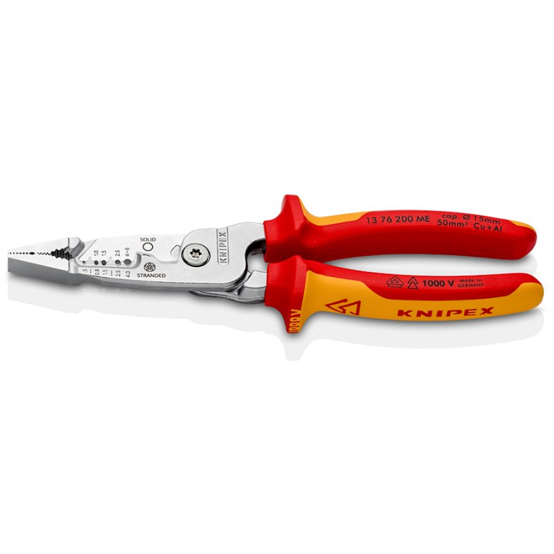 Knipex 13 76 200 Me Pelacable Rojo, Acero Inoxidable, Amarillo