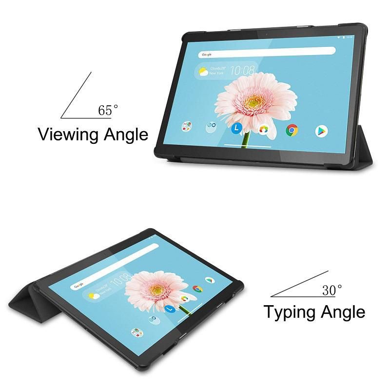 Tri-Fold Caster Hard Shell - Cover With Auto Wake Function - For Lenovo Tab M10 10.1 - Warranty: 12m