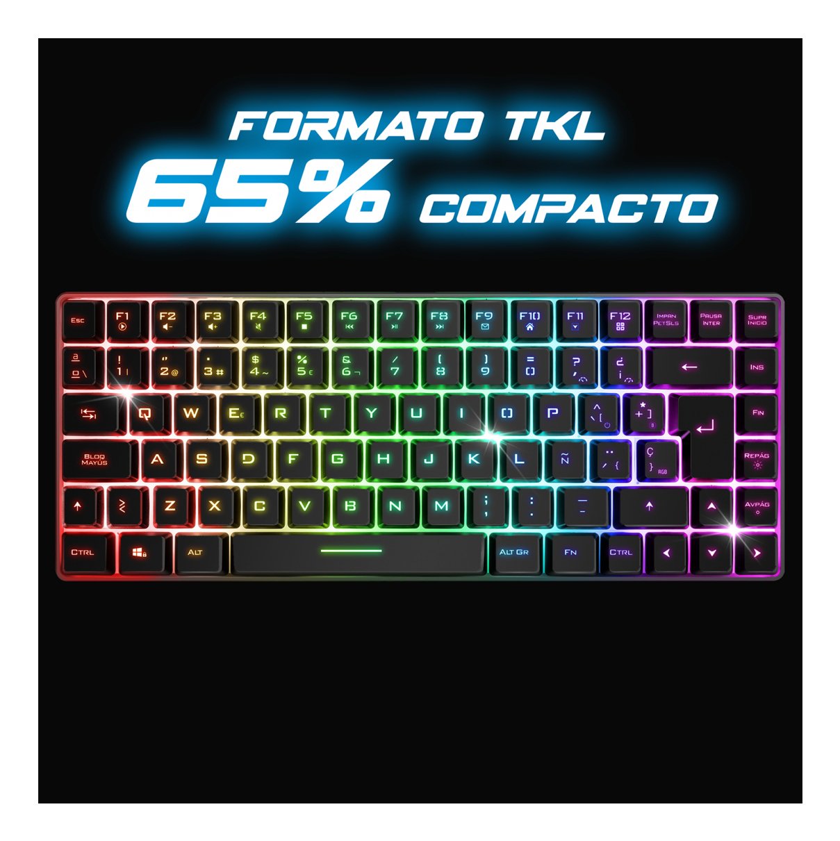 Teclado Español Semi-Mecanico Spirit Of Gamer Elite K70 Rgb Inalambrico