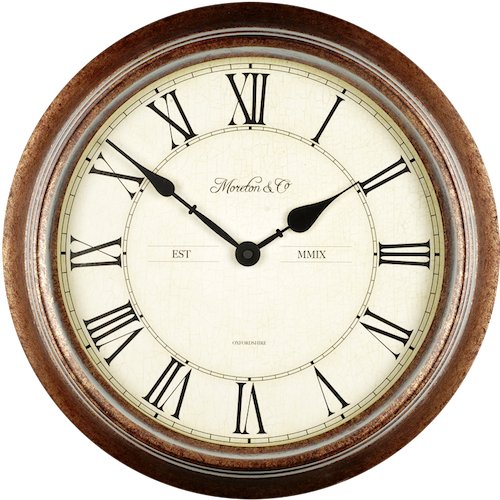Technoline Wt 7006 Quarz Reloj De Pared 36 Cm X 7 Madera Badezimmer-/Feuchtraum