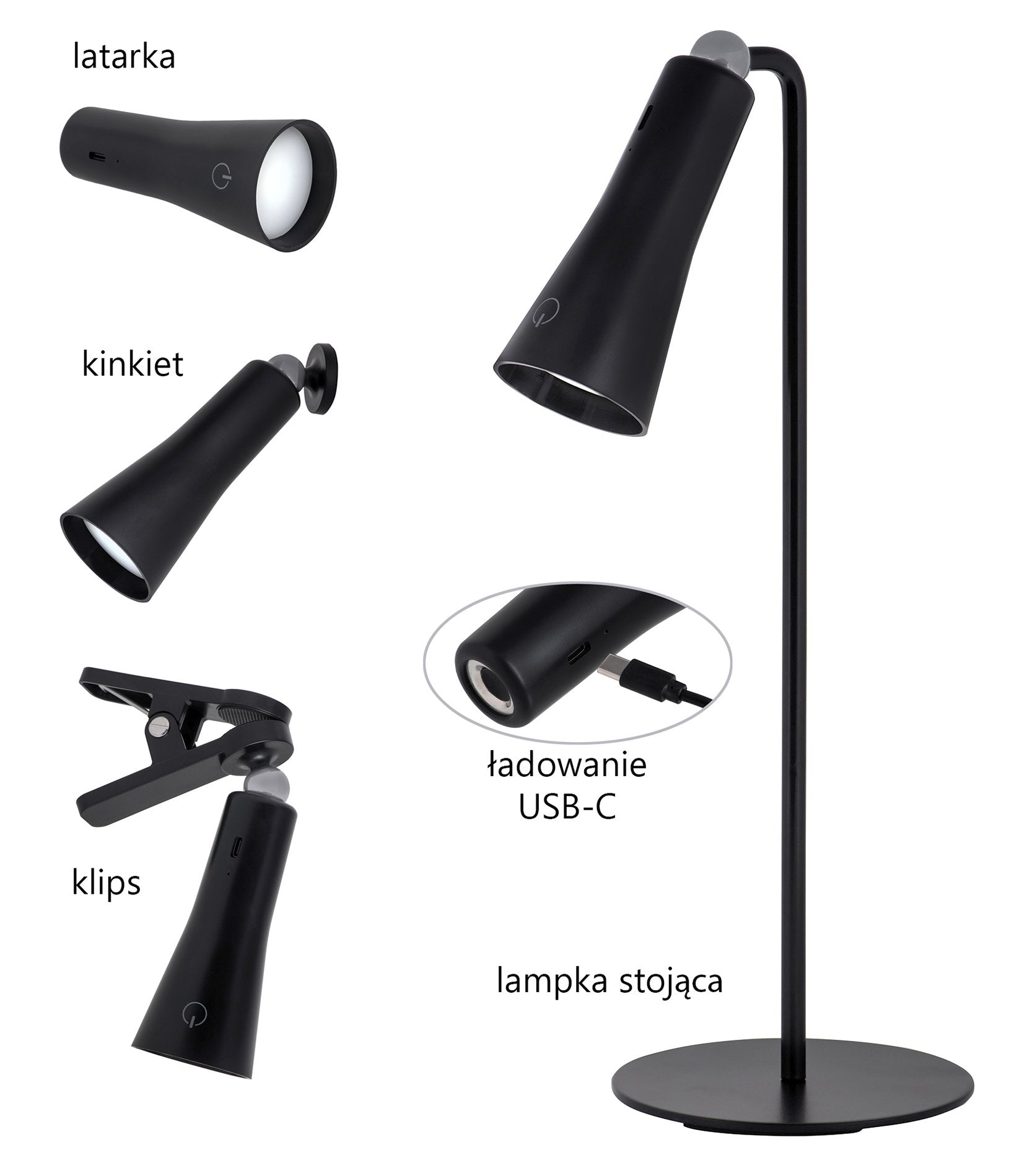 EAN 5901443122531 - Activejet AJE-IDA 4in1 Black lámpara de mesa Bombilla(s) no reemplazable(s) 5 W LED imagen 13