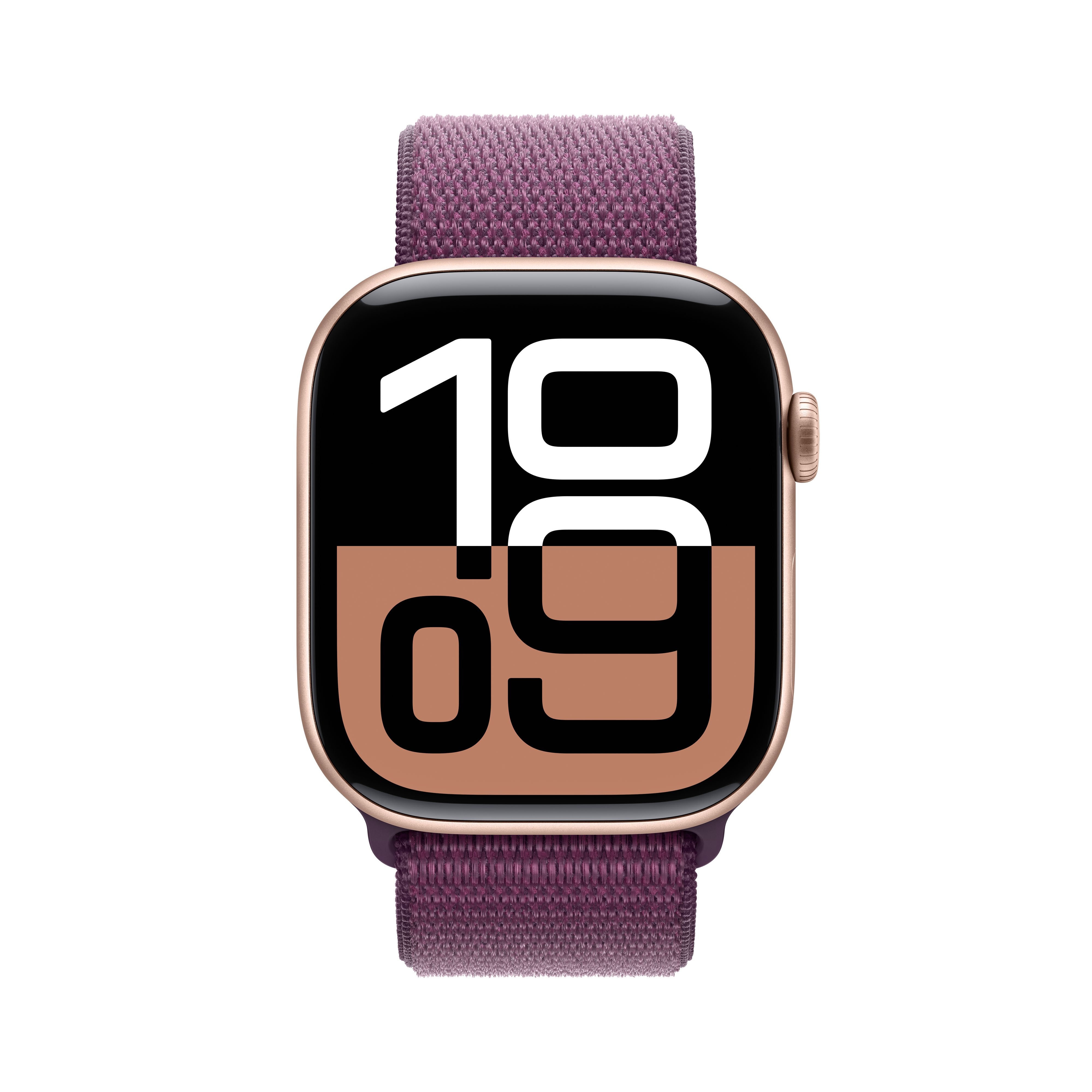 Apple Watch Series 10 Gps 46mm Rose Gold Alu Case, Plum Sport Loop Mwwv3