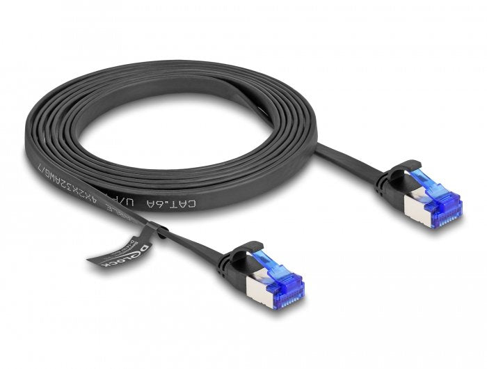Delock Rj45 Flachband Cable De Red Macho A Macho Cat.6a Flexibel 2 M Negro