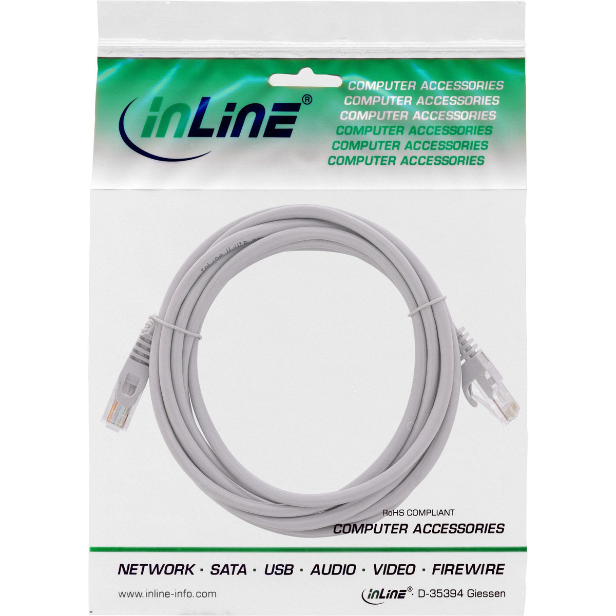 Cable De Red Inline U/Utp Cat.5e Gris 1m