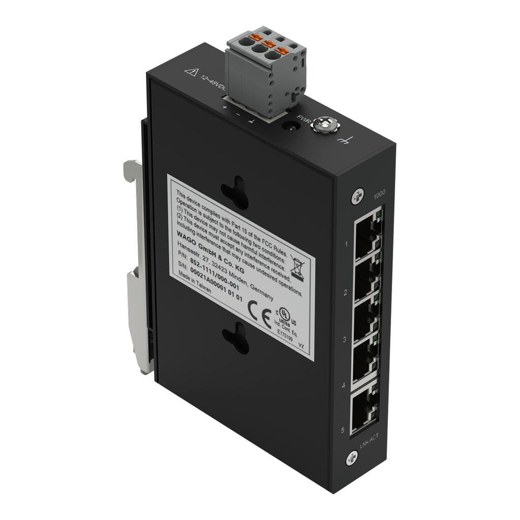 Wago 852-1111 000-001 Industrial-Eco-Switch, 5 Ports 1000