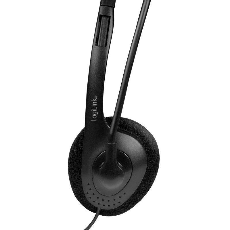 Auriculares Logilink Hs0052 On-Ear  3.5mm  Negro, 1.8m Cable