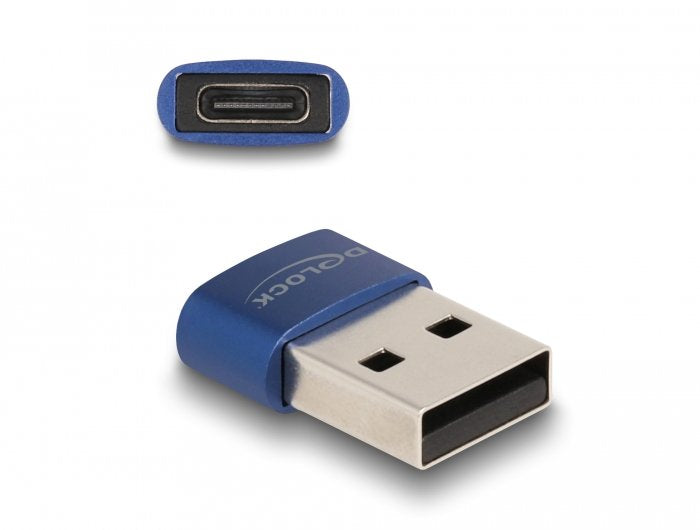 Delock 60051 Adaptador Usb 2.0 Usb Tipo-A Macho A Usb Type-C Hembra Azul
