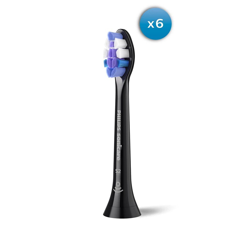 Philips Hx6056 88 Sonicare Sensitive Replaceable Toothbrush Heads, Black, 6 Pcs