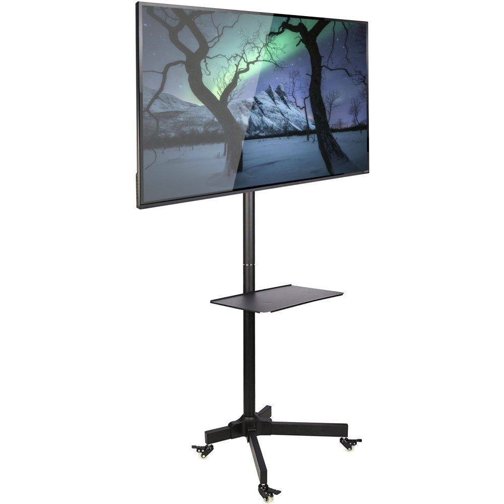 Techly Ica-Tr20 Soporte De Pie Para Pantalla Plana 94 Cm (37") Soporte De Suelo Con Ruedas Para Pantalla Plana Negro