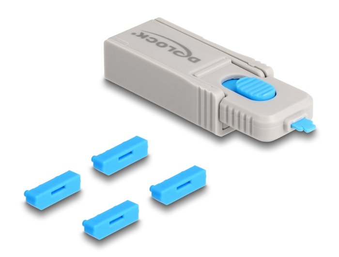 Delock 20927 Juego De Bloqueadores Para Puertos Displayport Hembra 4 Piezas + Herramienta De Bloqueo