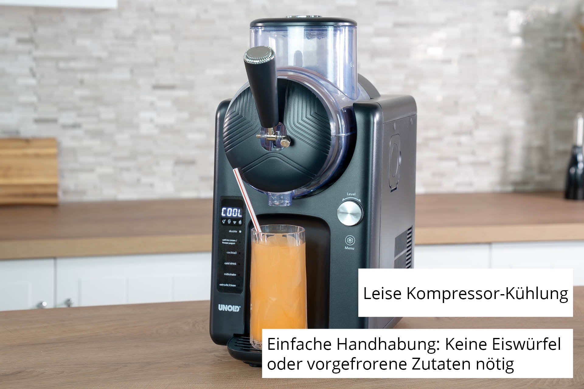 Unold 48956 Sofie Schwarz 2in1 Slush- & Softeismaschine