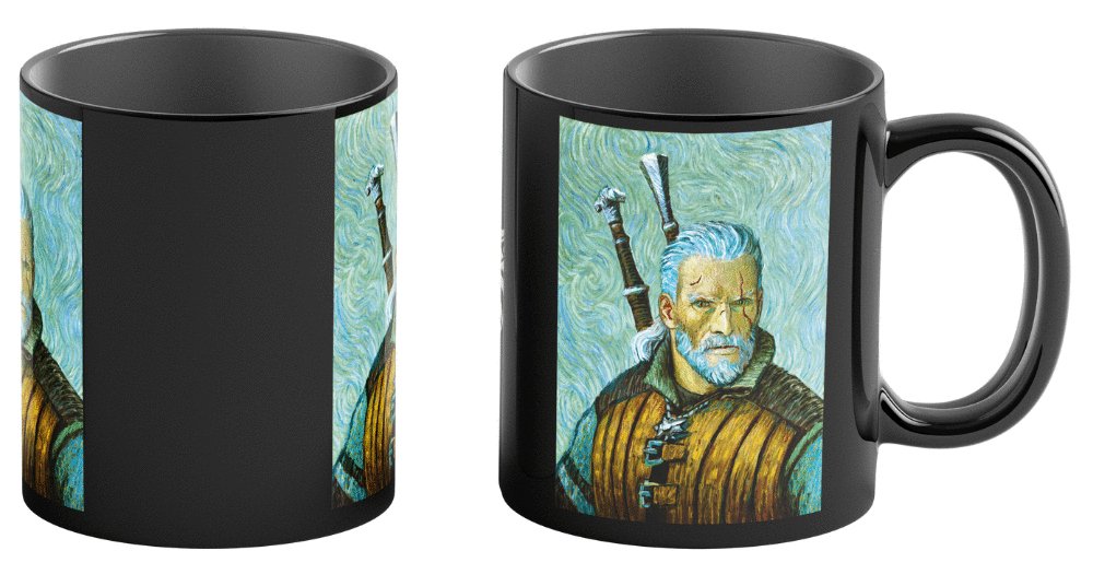 Taza Termoactiva Good Loot Game Art Crónicas The Witcher Geralt & Vincent Van Gogh