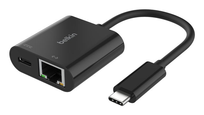 Adaptador Belkin Inc019btbk Usb-C A Ethernet + Carga 100w Color Negro