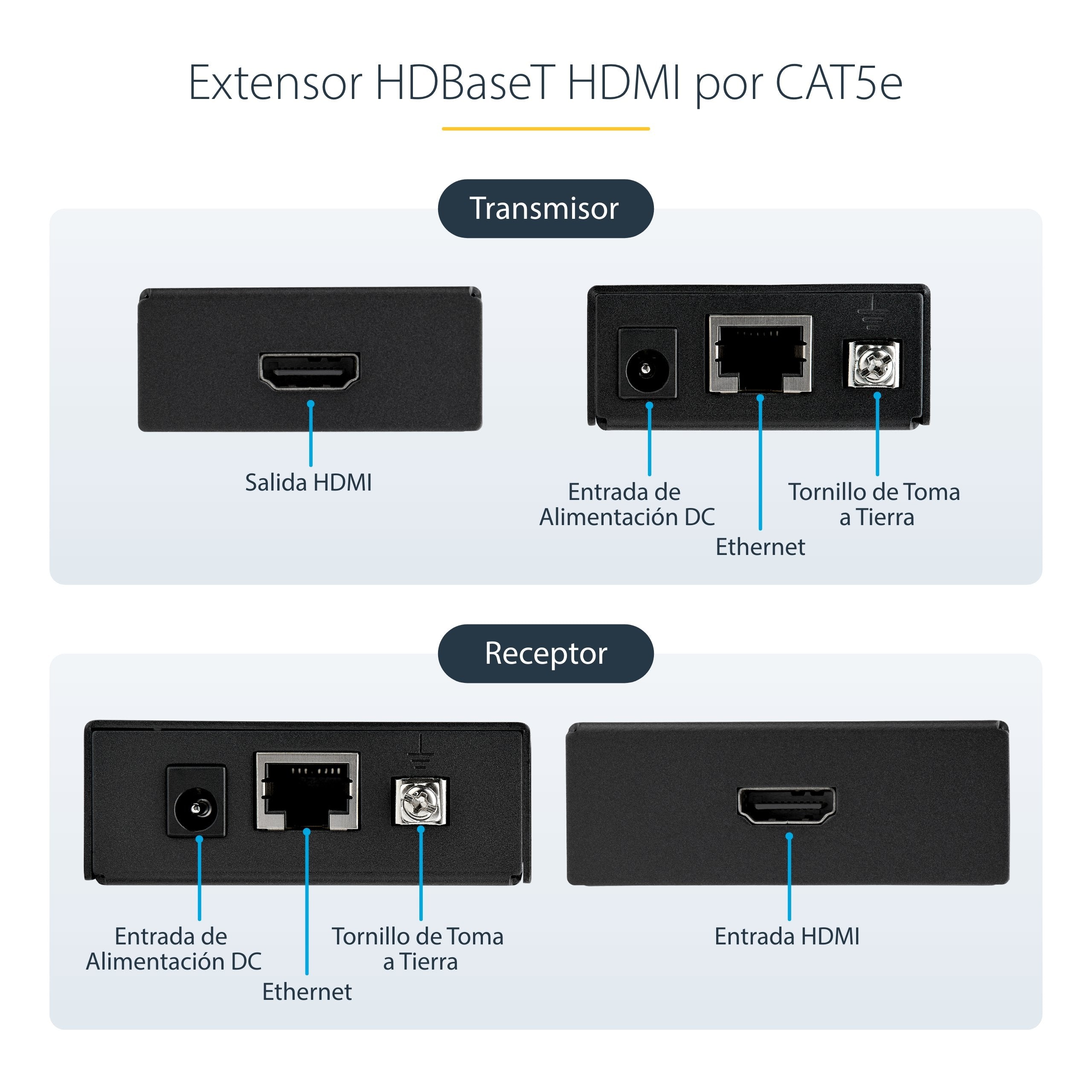 EAN 0065030851107 - StarTech.com ST121HDBTE extensor audio/video Transmisor y receptor de señales AV Negro imagen 7