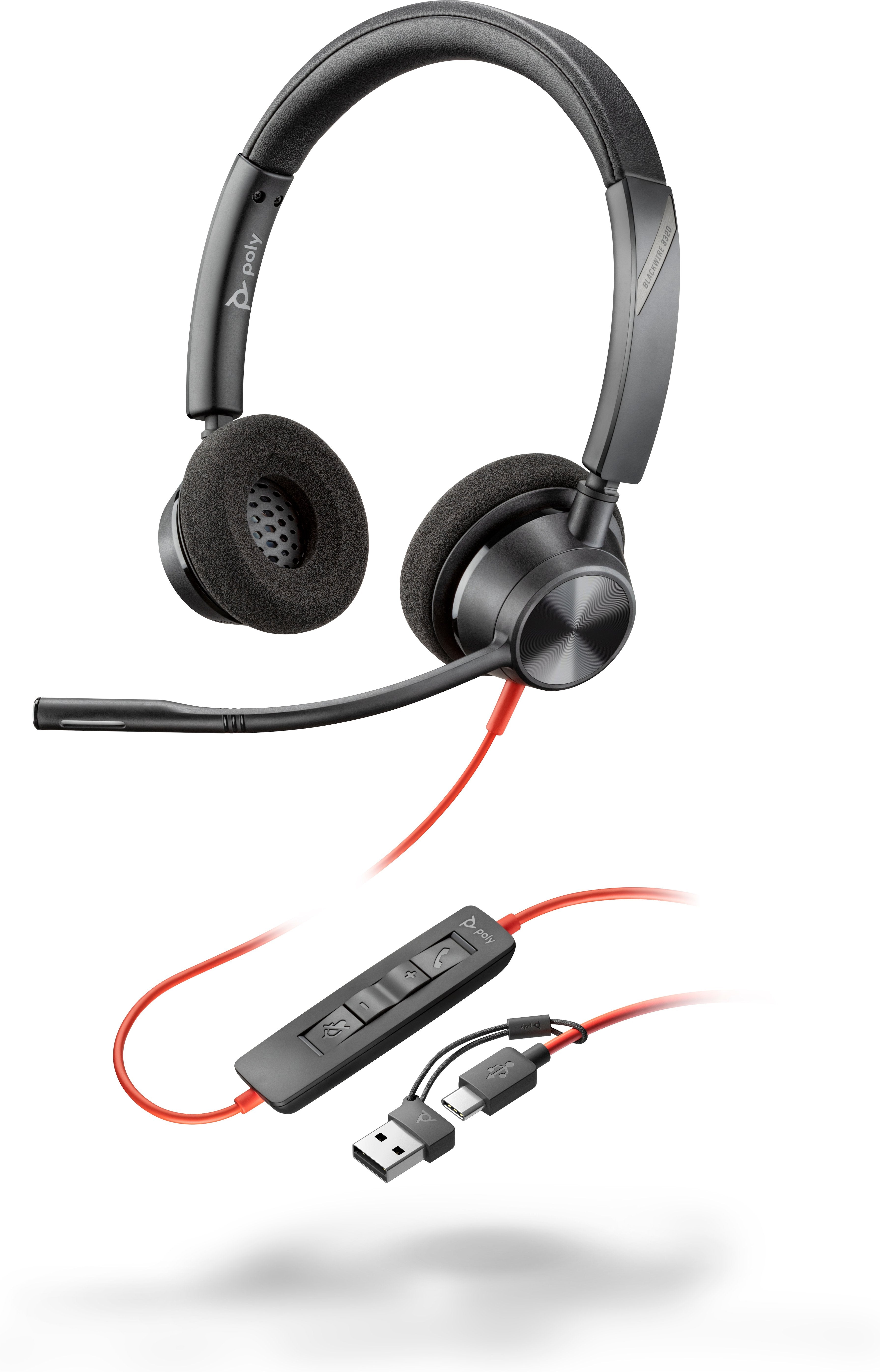 EAN 0197498429090 - Poly Blackwire 3320 Stereo USB-C Headset +USB-C/A Adapter Alámbrico Diadema Oficina/Centro de llamadas US imagen 5