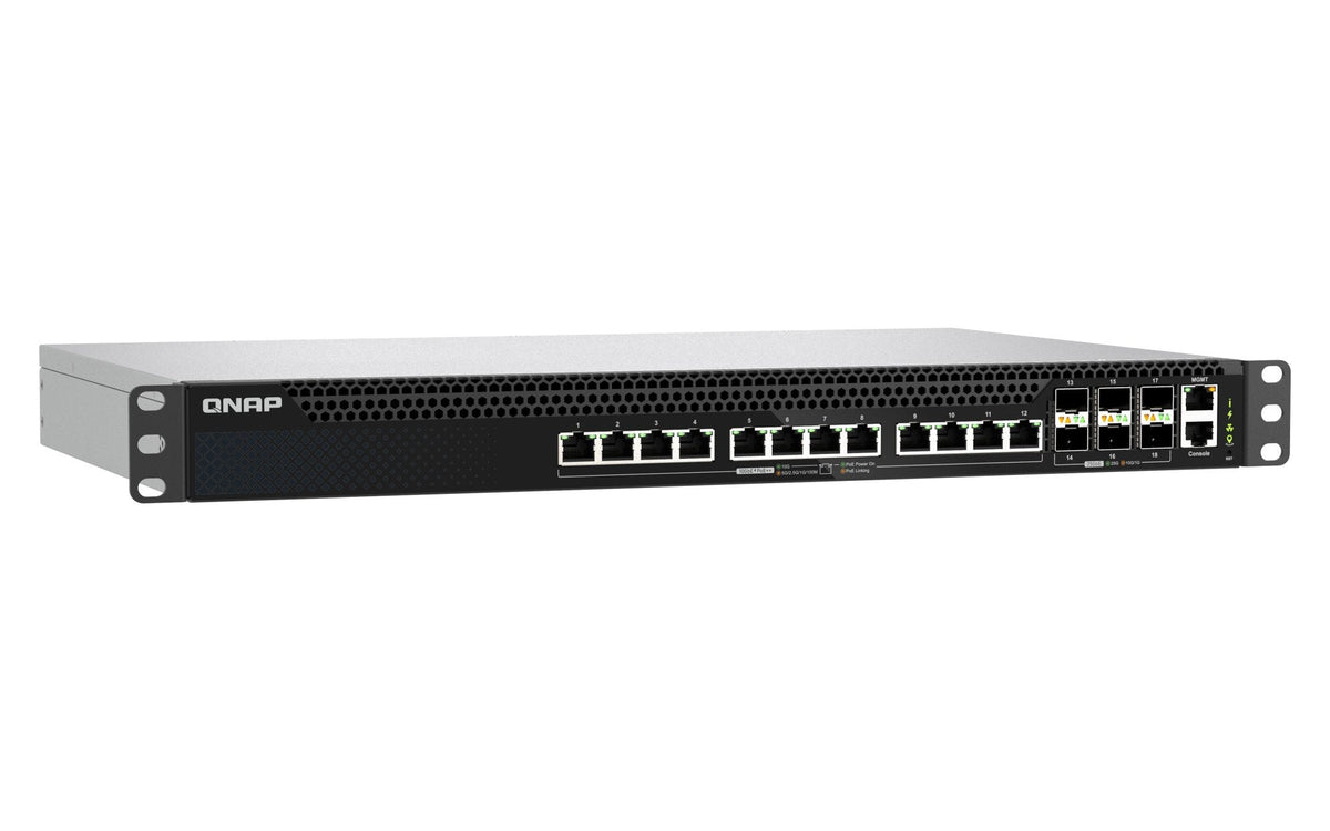 Qnap Qsw-M5218p-6f12t, Managed, L3, 10g Ethernet (100/1000/10000), Power Over Ethernet (Poe), Montaje En Rack, 1u