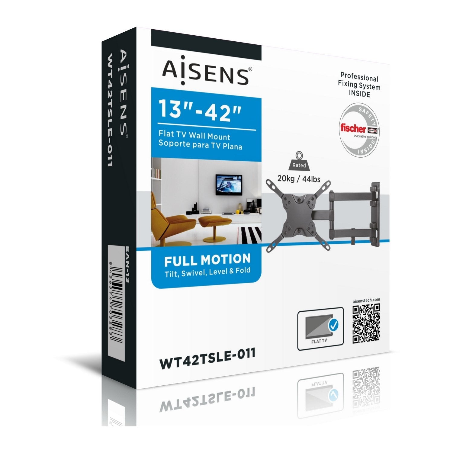 Aisens Soporte Para Tv Eco Giratorio - Inclinable Y Nivelable (Tv 13?-42? / 20kg) - Negro