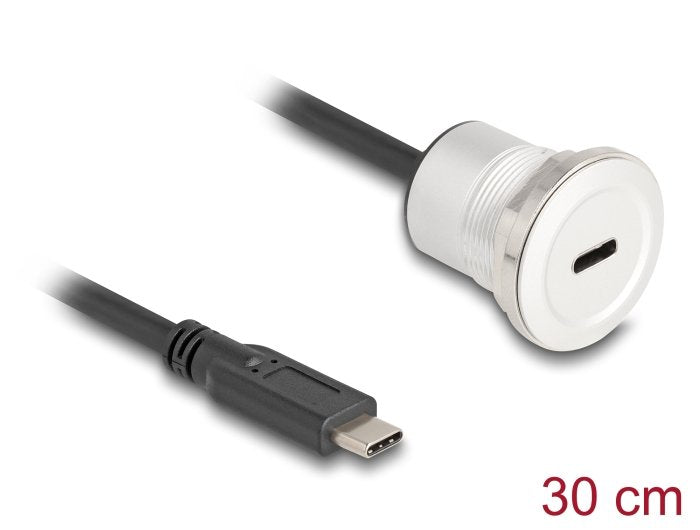 Delock Usb 10 Gbps Tipo-C Einbauhembramacho 30 Cm Aluminium