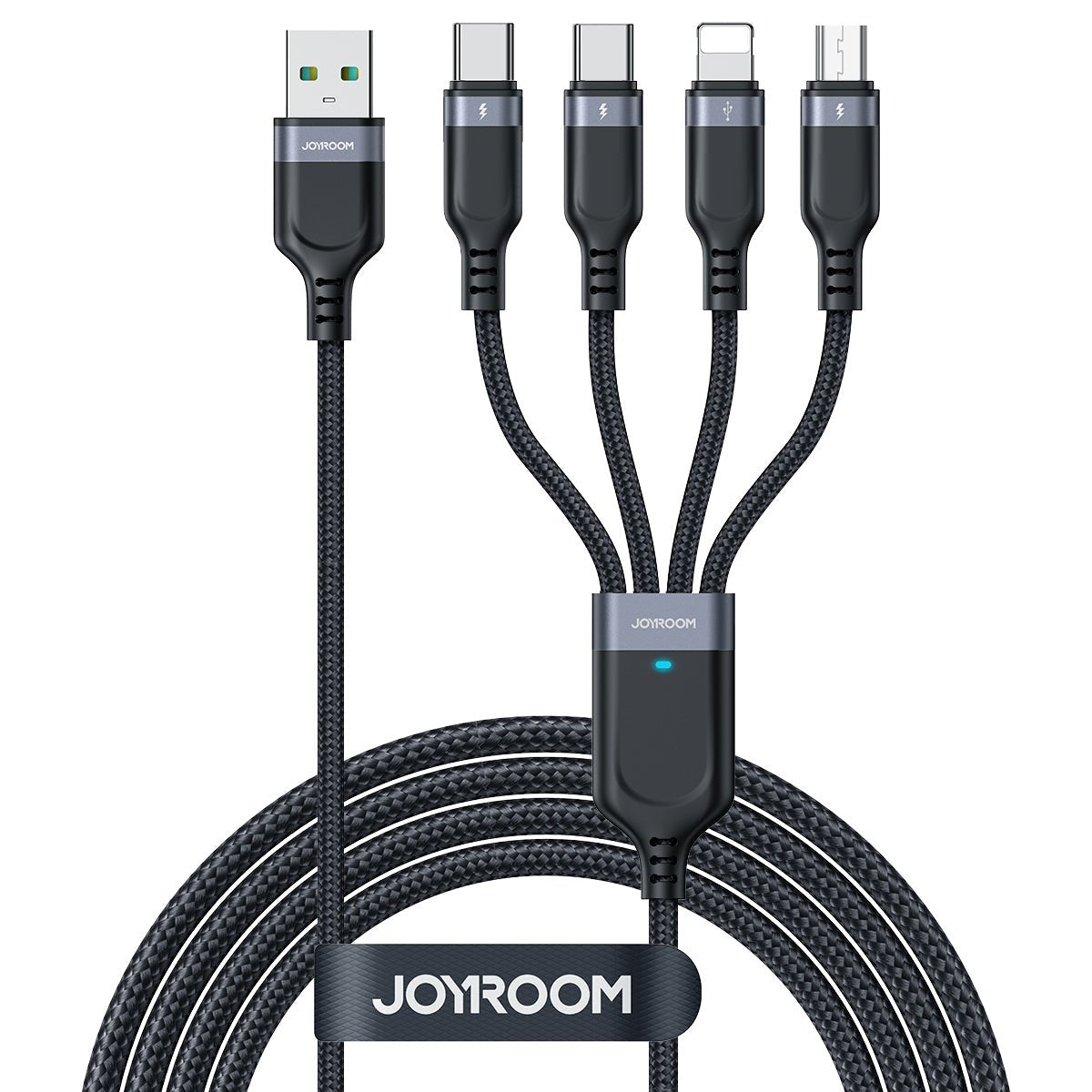 EAN 6956116758622 - JOYROOM S-1T4018A18l cable USB 1,2 m USB A 2 x USB C/Micro USB-B/Lightning 4,8 Gbit/s Negro imagen 1