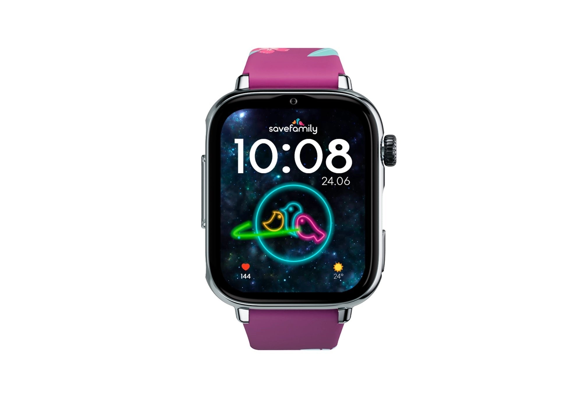 Savefamily Reloj Inteligente Infantil Savewatch Plus 2 - Pantalla Amoled - Carcasa Plateada - Correa Silicona Maui