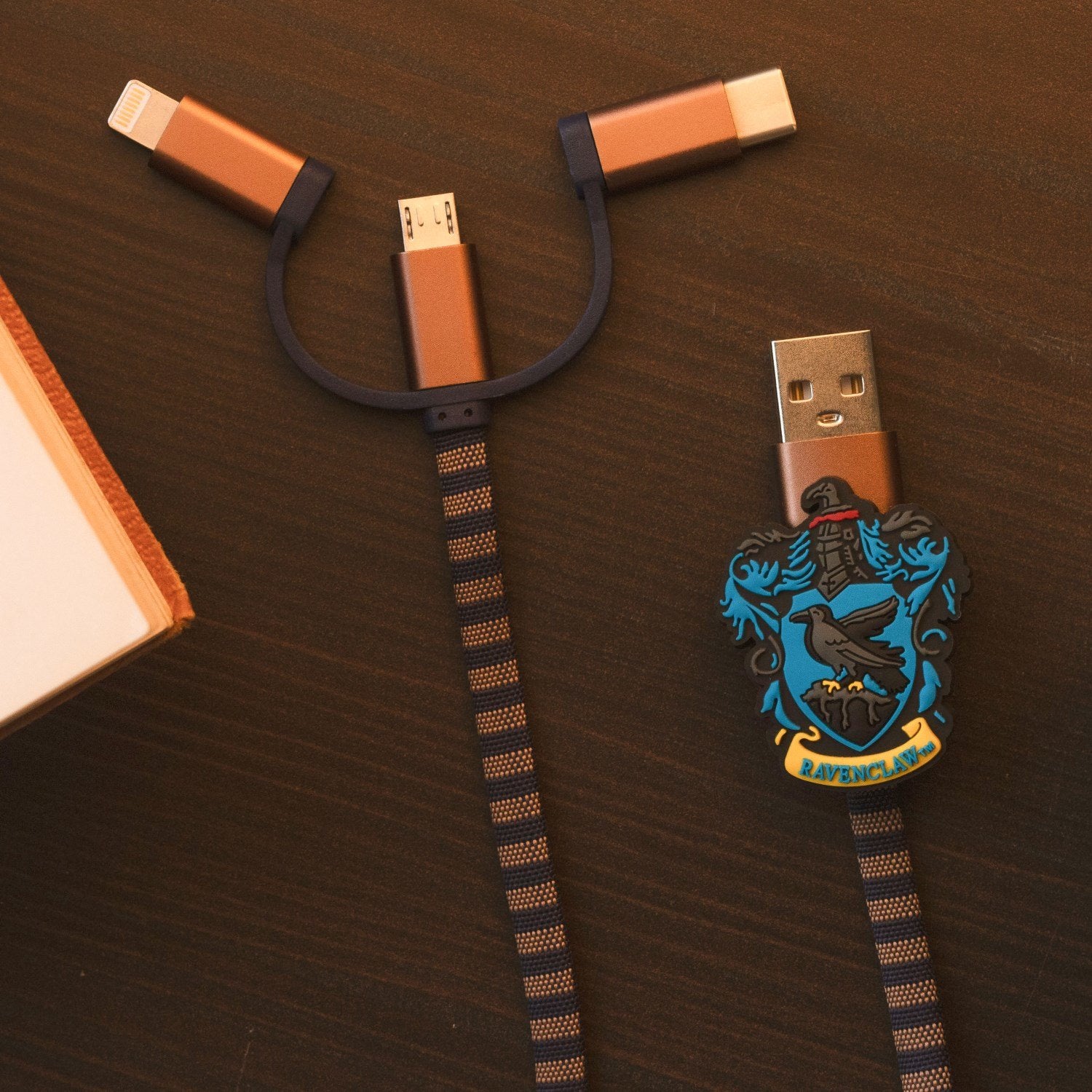 Cable Hogwarts Ravenclaw 3 En 1 Lightning/Micro/Usb-C